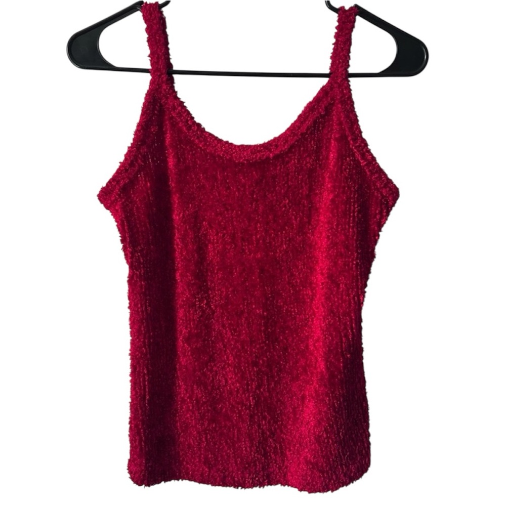 100% Vanity Red Chenille Tank Top